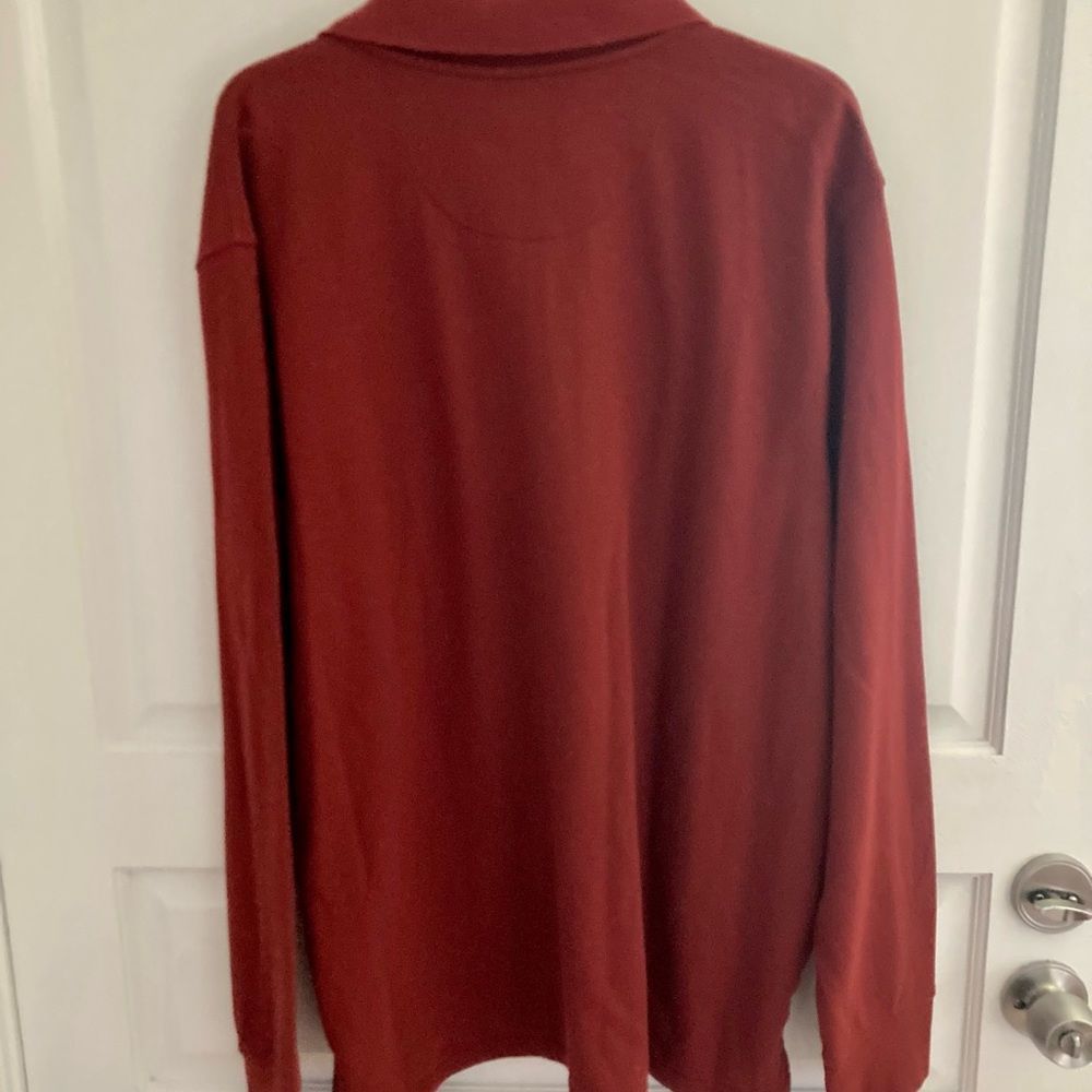 Goodfellow & Co Rust Long Sleeve Polo Shirt Size XL New With Tags - Picture 7 of 8